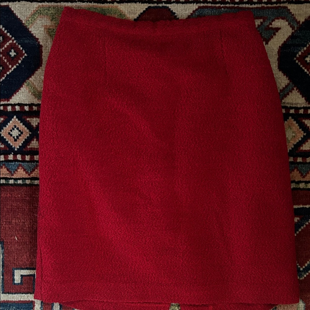 Made in Italy of Benetton Red Woman skirt Size Extra Small 38, 70% lamb wool